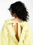 Фото #3 товара River Island puff sleeve tie back smock mini dress in yellow