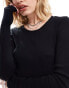 Фото #3 товара Weekday Ruby semi-sheer long sleeve top in black