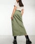 Cotton On ryder utility maxi skirt in khaki