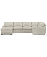 Фото #7 товара Radley 136" 4-Pc. Leather Square Corner Modular Chaise Sectional, Created for Macy's