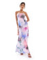 Фото #2 товара ASOS DESIGN fit and flare bandeau midi dress in watercolour print