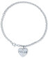 ფოტო #1 პროდუქტის Diamond Accent & Rainbow Enamel Pride Double Heart Charm Bracelet in Sterling Silver