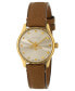 ფოტო #1 პროდუქტის Women's Swiss G-Timeless Slim Taupe Leather Strap Watch 29mm