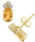 ფოტო #2 პროდუქტის Amethyst (7/8 ct. t.w.) and Diamond (1/8 ct. t.w.) Stud Earrings in 14K Yellow Gold