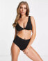 Фото #1 товара Peek & Beau Exclusive mix and match scallop high waist bikini bottom in black