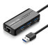 Фото #1 товара HUB Adapter sieciowy USB-A - RJ45 1000 Mbps / 3x USB 3.0 czarny