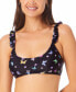 Фото #1 товара California Waves Juniors' Ruffle Bralette Bikini Top, Size LG