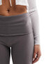 Фото #10 товара Stradivarius flare legging with fold over waist in grey