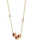 Фото #2 товара Ruby (1-1/2 ct. t.w.) & Diamond (1/20 ct. t.w.) Triple Bezel 16" Collar Necklace in 14k Gold