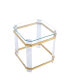 Фото #1 товара Gold Stainless Steel With Acrylic Frame Clear Glass Top End Table