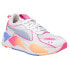 Фото #2 товара Puma RsX Pop Lace Up Womens Orange, Pink, Purple, White Sneakers Casual Shoes 3