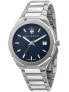 Фото #1 товара Мужские наручные часы с серебряным браслетом Maserati R8853142006 Stile mens 42mm 10ATM