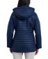 ფოტო #2 პროდუქტის Women's Petite Hooded Quilted Water-Resistant Coat
