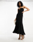 Фото #4 товара ASOS DESIGN halter midi dress with stone buckle detail in black