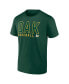 Фото #2 товара Men's Green, White Oakland Athletics Two-Pack Combo T-shirt Set