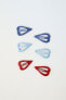 Pack of six heart hair clips