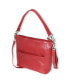 ფოტო #2 პროდუქტის Ladies Large Leather Multi Zip Pocket Hobo Shoulder Bag