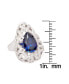 Фото #2 товара Suzy Levian Sterling Silver Cubic Zirconia Pear Shape Weaving Halo Ring