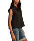 ფოტო #3 პროდუქტის Women's Cotton Sleeveless Bubble Hem Shirt
