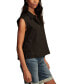 Women's Cotton Sleeveless Bubble Hem Shirt