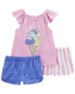 Фото #1 товара Toddler 3-Piece Ice Cream Loose Fit Pajama Set 4T