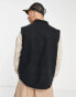 Dickies duck canvas vest jacket in stone washed black