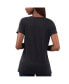 Фото #3 товара Women's Black Distressed NASCAR Merchandise Snap V-Neck T-shirt