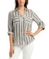 Фото #1 товара Juniors' Striped Button Front Cotton Shirt
