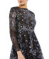 Фото #4 товара Women's Embellished Illusion Long Sleeve Midi Dress