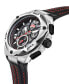 ფოტო #2 პროდუქტის Men's Motore Chronograph Collection Timepiece Black Genuine Leather Strap Watch, 49mm