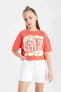 Kız Çocuk T-shirt Açık Kırmızı B5099a8/rd64