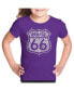 ფოტო #1 პროდუქტის Big Girl's Word Art T-shirt - Get Your Kicks on Route 66