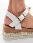 Yours natural chunky sandals in contrast white strap