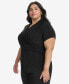 ფოტო #3 პროდუქტის Plus Size Short-Sleeve Faux-Wrap Top