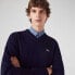 LACOSTE Classic Fit Ribbed V Cotton Sweater