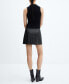 Women's Side Pleat Faux Leather Miniskirt