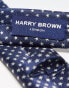 Harry Brown star print tie in navy