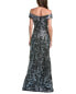 Teri Jon By Rickie Freeman Metallic Gown Women's Black 18