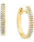 ფოტო #1 პროდუქტის EFFY® Diamond Small Double Row Hoop Earrings (1/5 ct. t.w.) in Sterling Silver or 14k Gold-Plated Sterling Silver