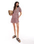 Фото #1 товара Wednesday's Girl striped tiered wrap smock dress in pink