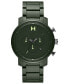 ფოტო #1 პროდუქტის Men's Chrono Ceramic Matte Olive Green Ceramic Bracelet Watch 45mm