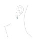 ფოტო #4 პროდუქტის Small Kitty Kitten Animal Pet Blue CZ Accent Dangle Cat Earrings For Women Sterling Silver Leverback