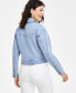 Фото #2 товара Women's Denim Moto Jacket, Created for Macy's