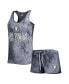 ფოტო #1 პროდუქტის Women's Charcoal Las Vegas Raiders Billboard Scoop Neck Racerback Tank and Shorts Sleep Set