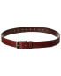 Фото #1 товара Brass Mark Stitched Leather Casual Belt Men's