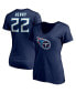 Фото #1 товара Women's Derrick Henry Navy Tennessee Titans Player Icon Name and Number V-Neck T-shirt