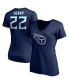 ფოტო #1 პროდუქტის Women's Derrick Henry Navy Tennessee Titans Player Icon Name and Number V-Neck T-shirt