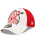 Фото #1 товара Men's White, Red Portland Trail Blazers Large Logo 39Thirty Flex Hat