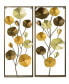 2 Piece Framed Gold-Tone Bouquet Mixed Media Wall Art, 35" x 28"