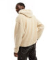 Фото #6 товара ASOS DESIGN oversized zip thru hoodie in beige borg